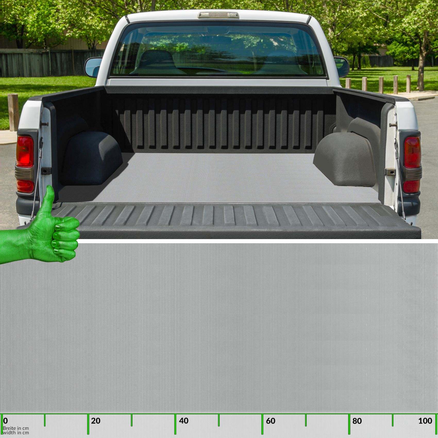 TFRGRA_30-1 Gummimatte Gummiläufer Feinriefen Grau 3mm 100cm Breit auf TPE, Geruchslos – Bodenbelag, Bodenmatte