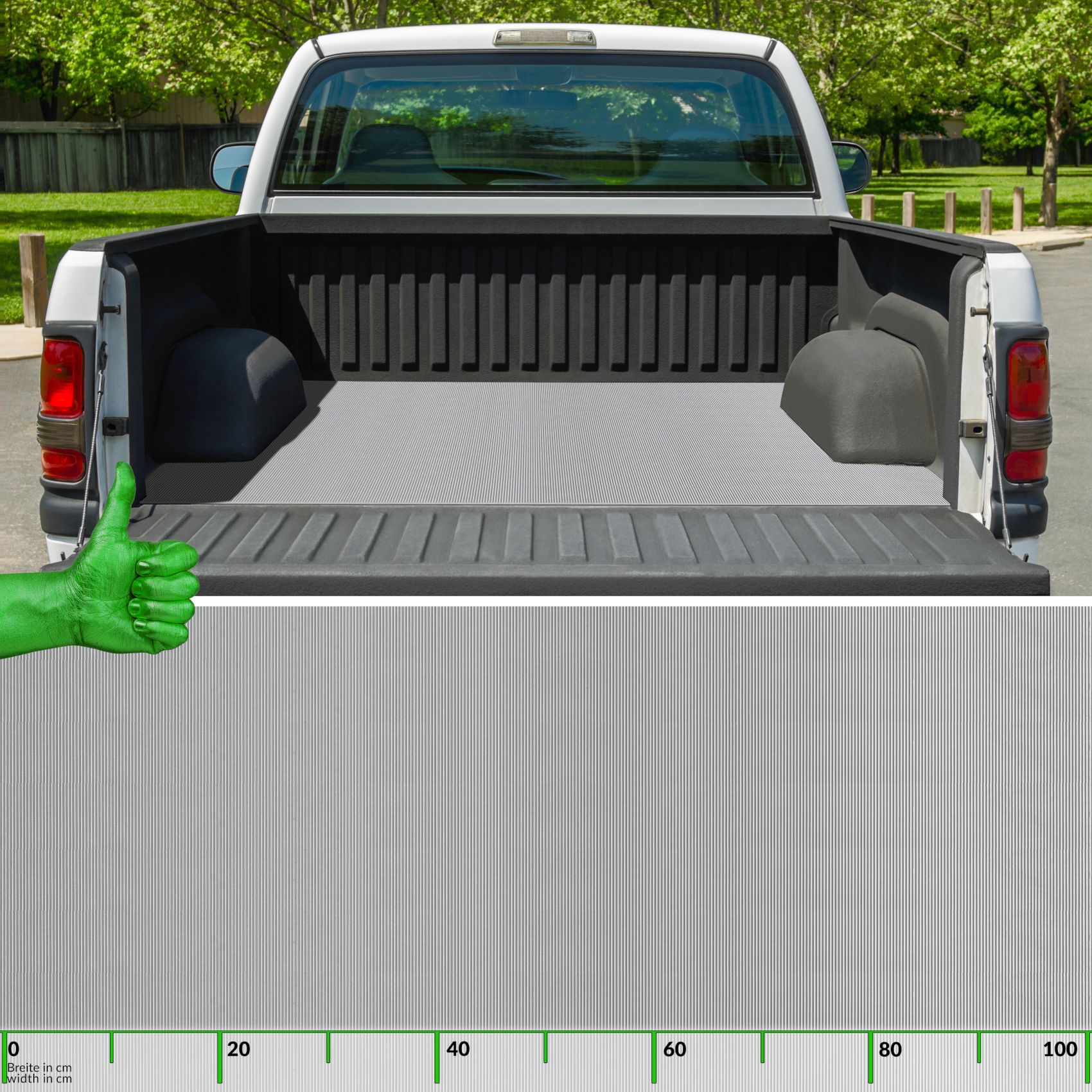 TFRGRA_30 Gummimatte Gummiläufer Feinriefen Grau 3mm 100cm Breit auf TPE, Geruchslos – Bodenbelag, Bodenmatte