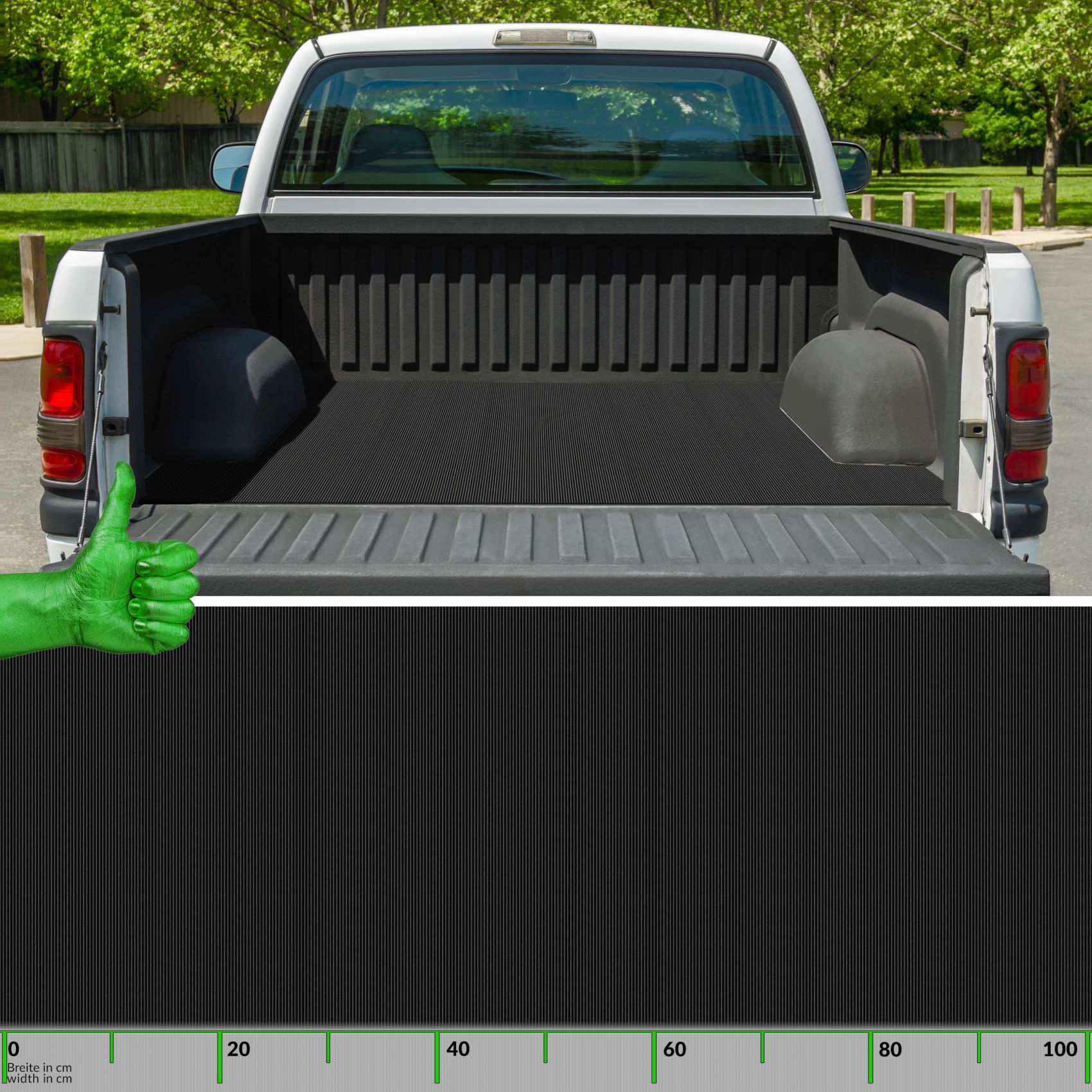 Gummimatte Gummiläufer Feinriefen Schwarz 3mm 100cm Breit auf TPE, Geruchslos – Bodenbelag, Bodenmatte