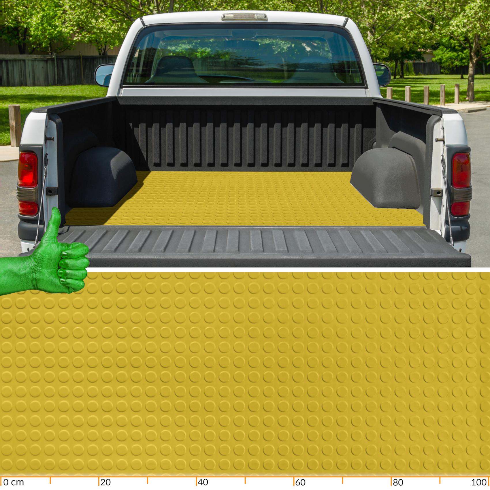 TPE Gummimatten Meterware geruchsarm Noppen Muster Gelb Bodenbelag 3mm – 100 cm breit Rollenware