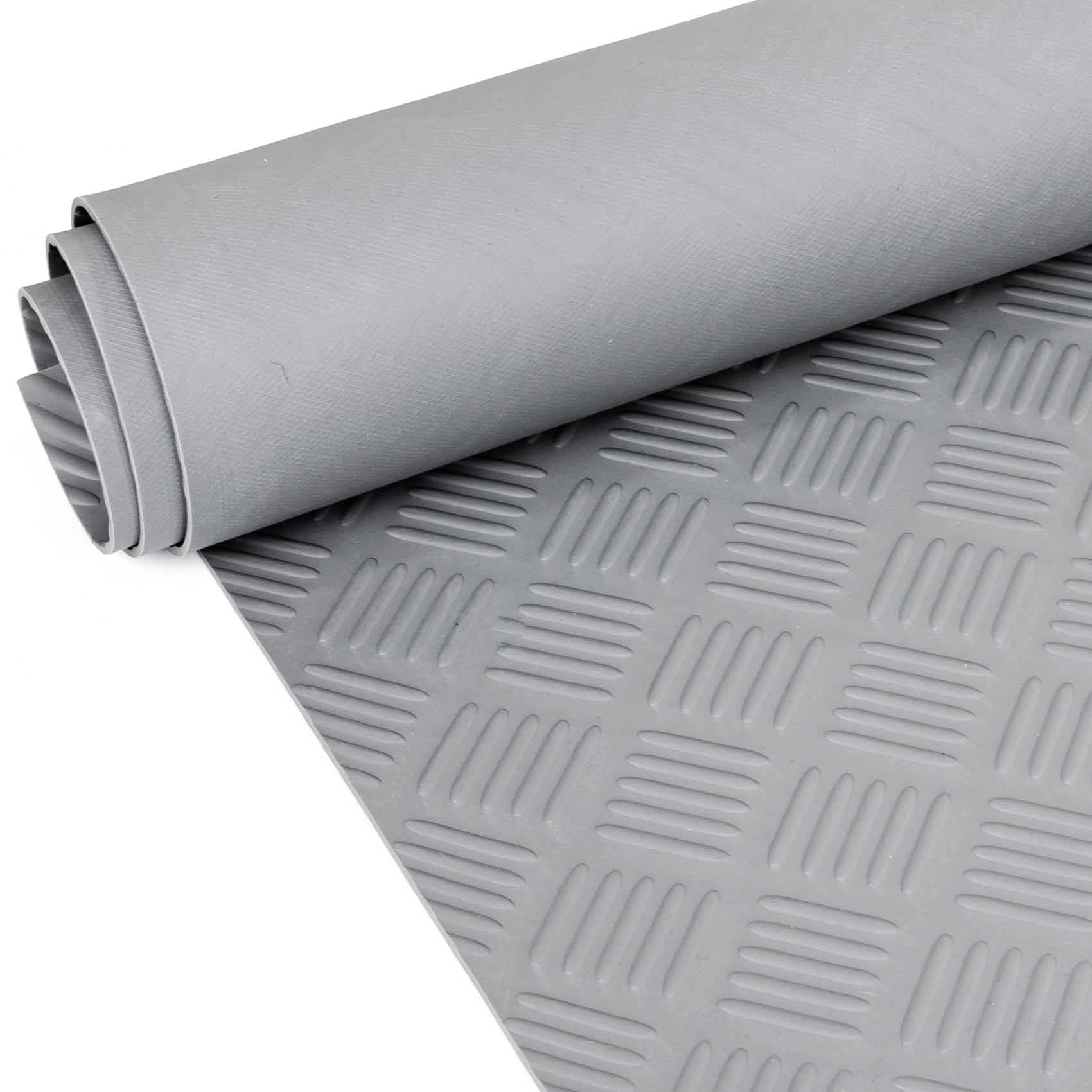 TPE Gummimatten geruchsarm Meterware Riffelblechoptik Grau 3mm -100 cm Breit