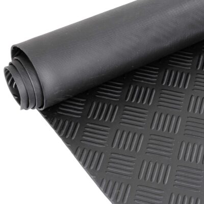 TPE Gummimatten geruchsarm Schwarz Riffelblechmatte geruchsarm 3mm -100 cm Breit Rollenware