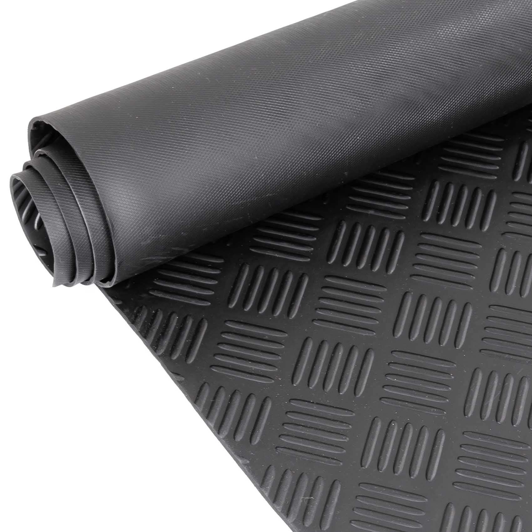 TPE Gummimatten geruchsarm Schwarz Riffelblechmatte geruchsarm 3mm -100 cm Breit Rollenware