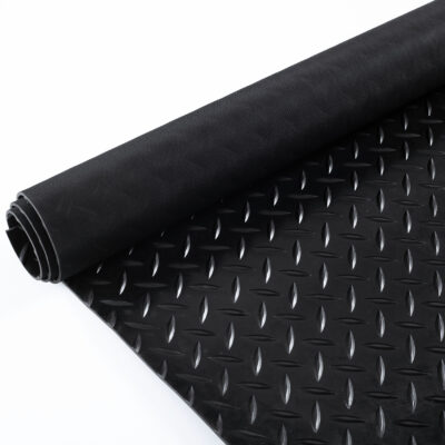 Gummimatte Meterware SBR Gummiplatte Riffelblech Gummi Bodenbelag Schwarz Stärke: 3mm 100cm Breit Gummiläufer