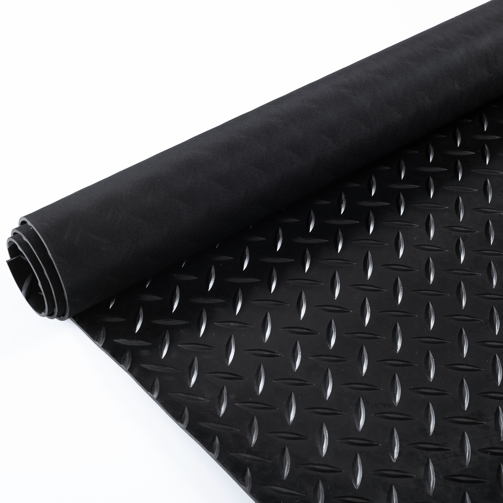 Gummimatte Meterware SBR Gummiplatte Riffelblech Gummi Bodenbelag Schwarz Stärke: 3mm 100cm Breit Gummiläufer
