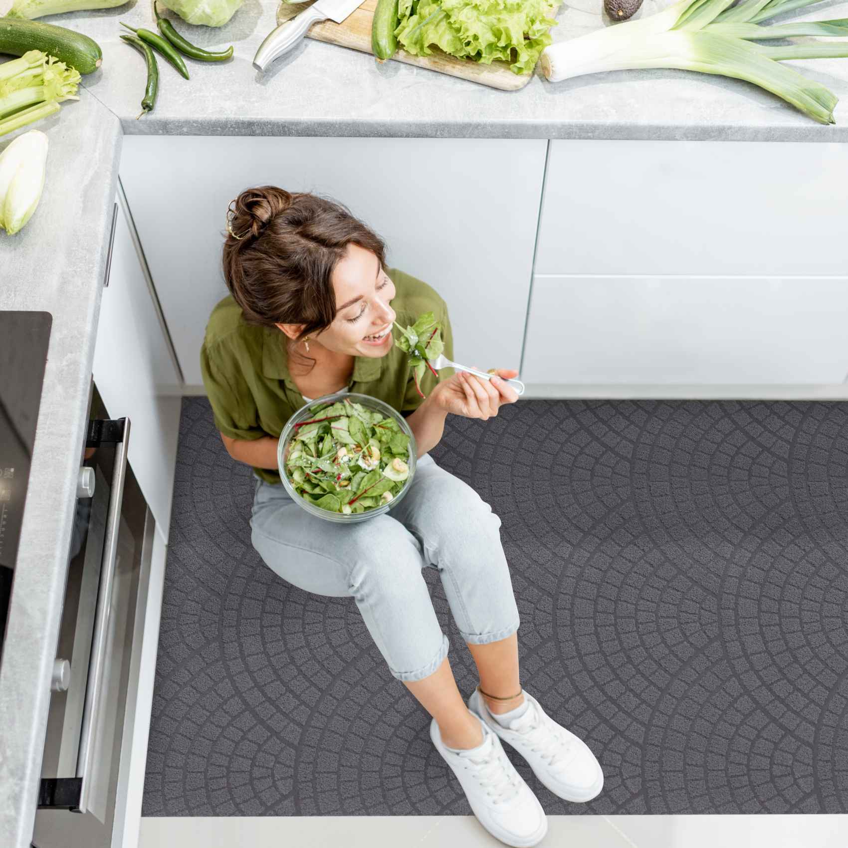 Teppichläufer Flur Läufer Küchenläufer Sauberlaufmatte Premium waschbar Davis Mosaiksteinen Breite 100cm