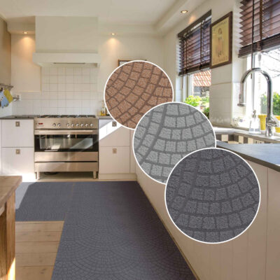 Teppichläufer Flur Läufer Küchenläufer Sauberlaufmatte Premium waschbar Davis Mosaiksteinen Breite 100cm