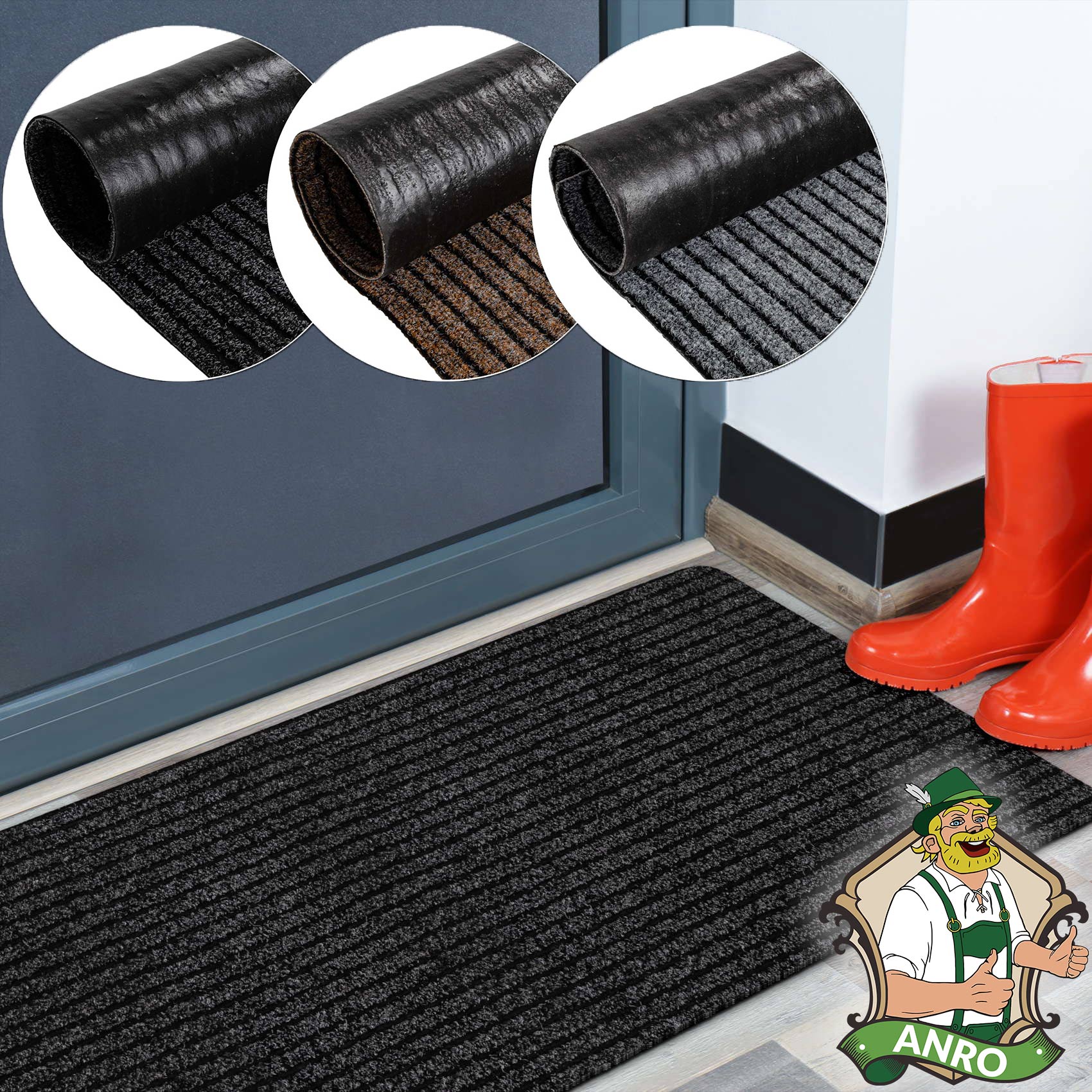 Teppichboden Flur Läufer Teppichläufer Büroläufer Meterware SMER 100cm Breite