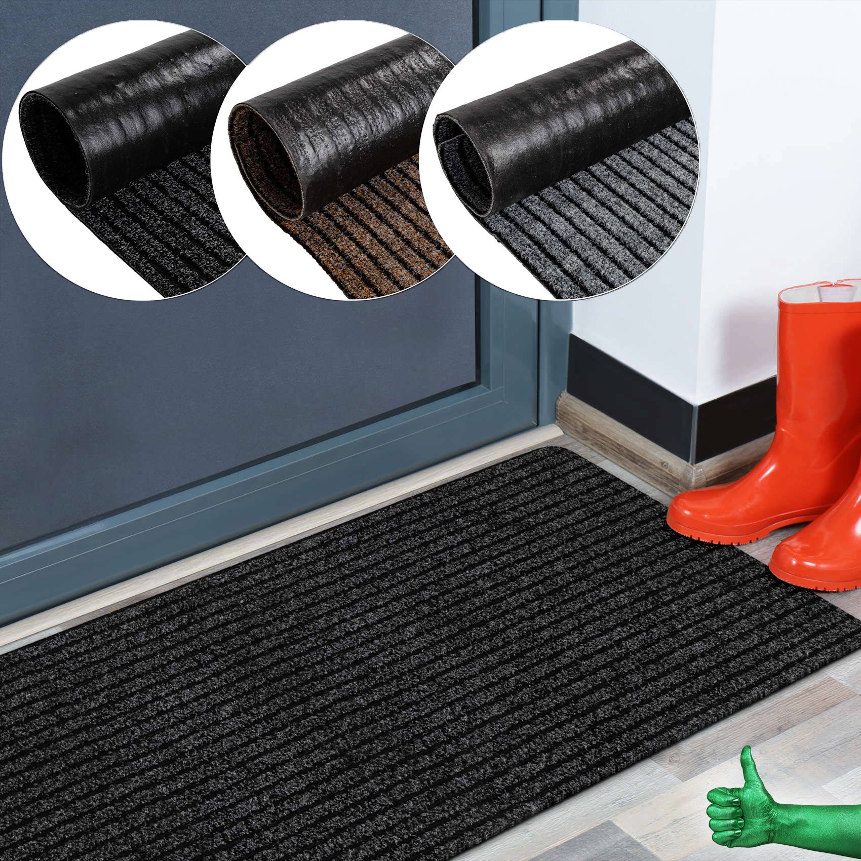 Teppichboden Flur Läufer Teppichläufer Büroläufer Meterware SMER 100cm Breite