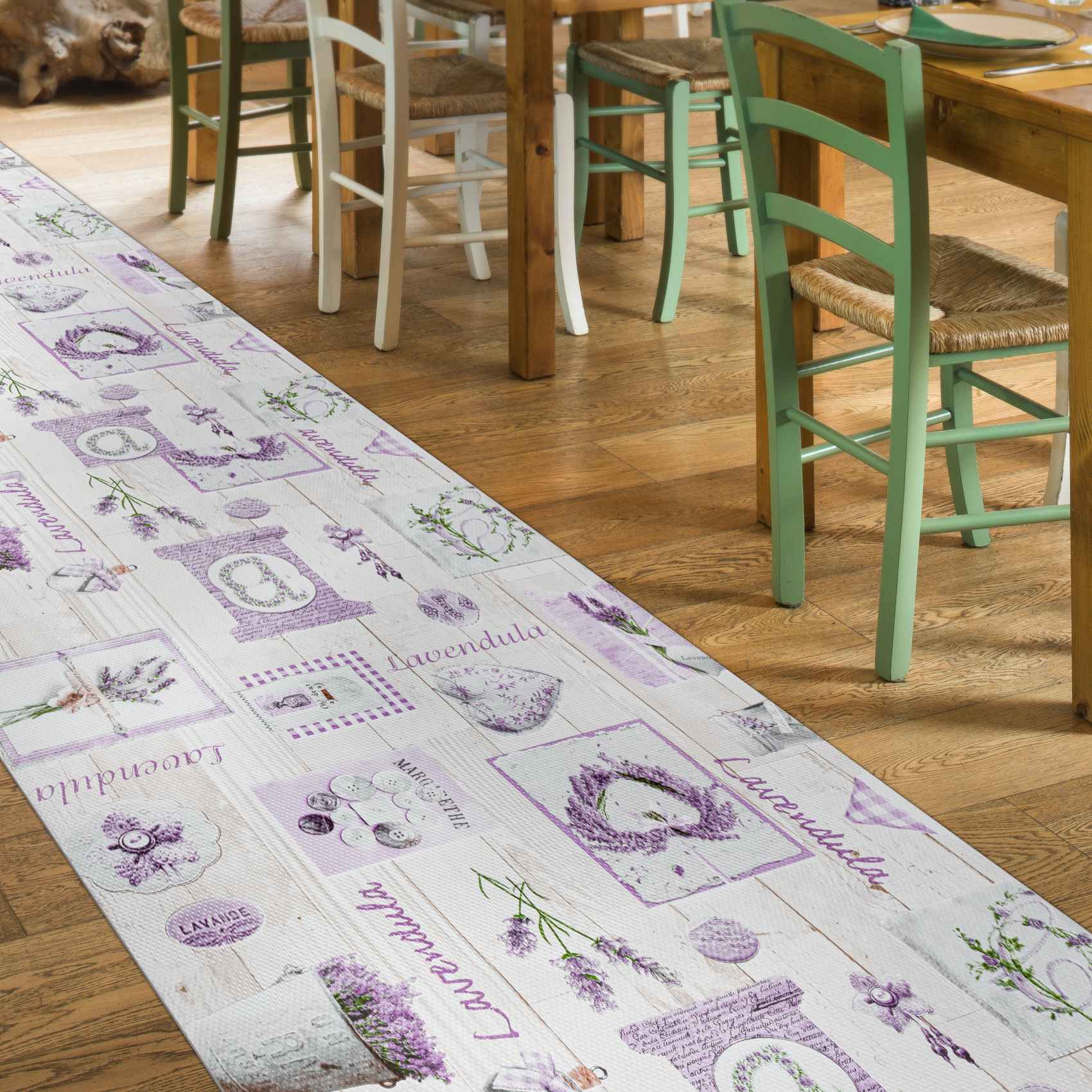 Küchenläufer Lavendula Teppichläufer pflegeleicht rutschfest abwaschbar Küchenteppich