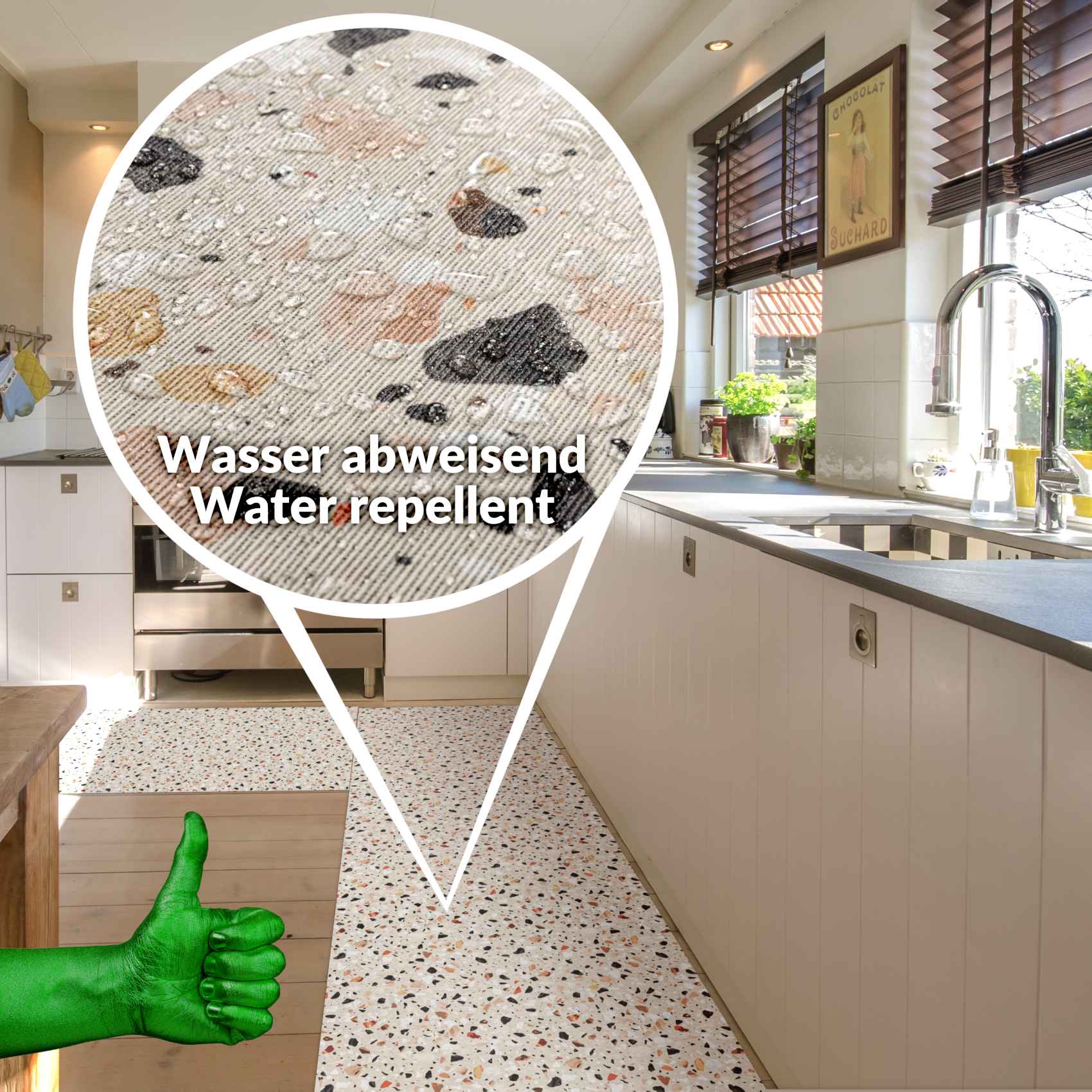 GTPSTER_17W-jpg Küchenläufer Küchenteppich Granitoptik waschbar Läufer Küche Teppich Läufer