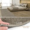 Teppich Wohnzimmer Kurzflor Teppich Getuftet Teppichboden Princess 2 Farben Breite 100cm – Grau, 100x100cm