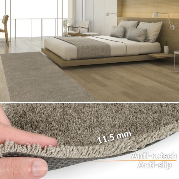 Teppich Wohnzimmer Kurzflor Teppich Getuftet Teppichboden Princess 2 Farben Breite 100cm – Grau, 100x100cm