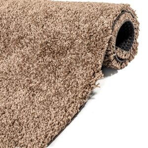 Teppich Wohnzimmer Kurzflor Teppich Getuftet Teppichboden Princess 2 Farben Breite 100cm – Braun, 380x100cm