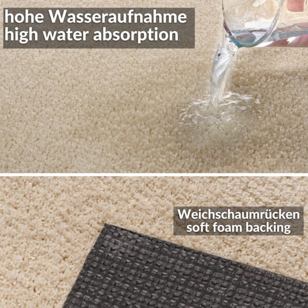 Teppich Wohnzimmer Kurzflor Teppich Getuftet Teppichboden Sweethome 3 Farben Breite 100cm – Creme-Weiß, 400x100cm