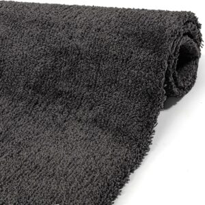 Teppich Wohnzimmer Kurzflor Teppich Getuftet Teppichboden Sweethome 3 Farben Breite 100cm – Anthrazit, 450x100cm