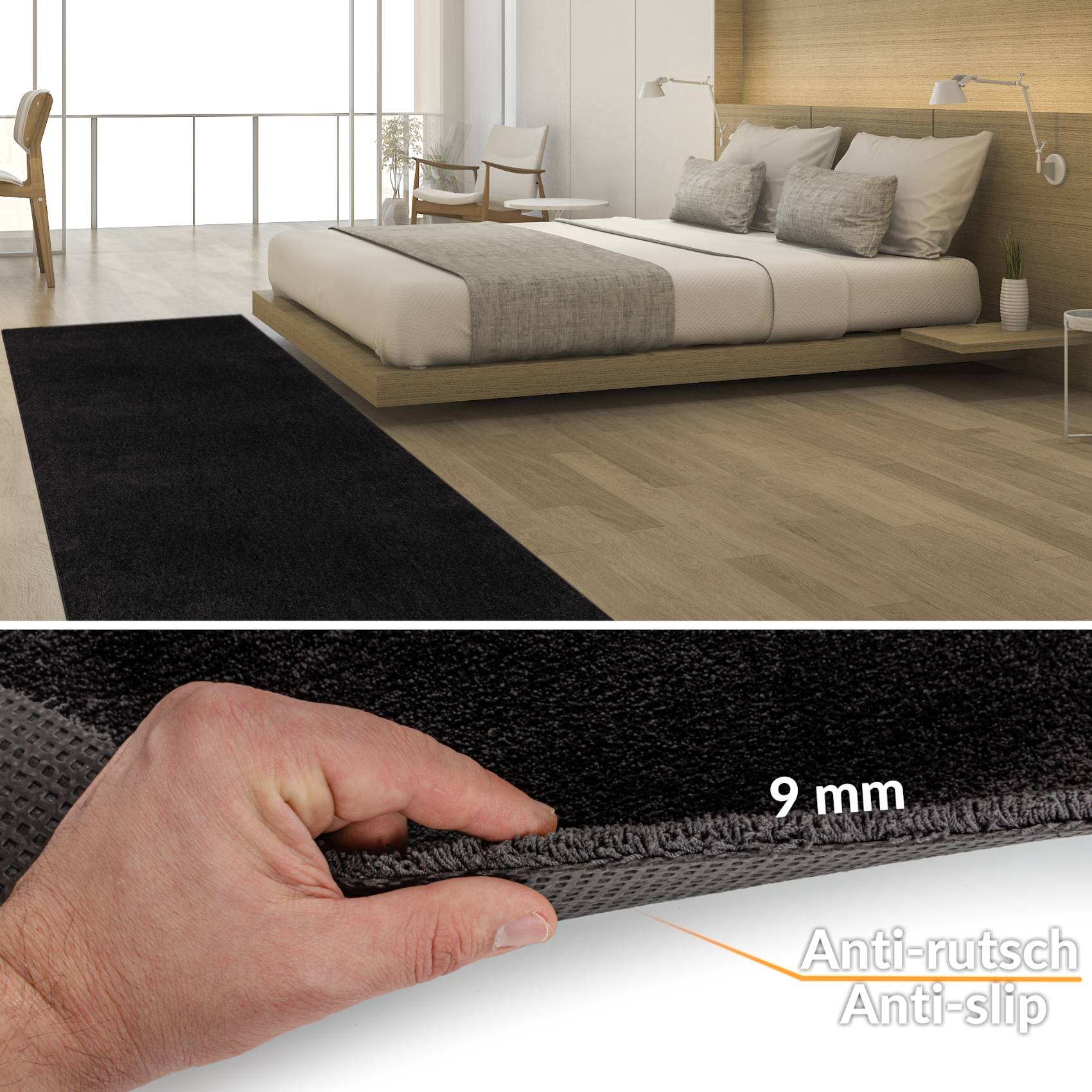 NVSWI-078_30 Teppich Wohnzimmer Kurzflor Teppich Getuftet Teppichboden Sweethome 3 Farben Breite 100cm