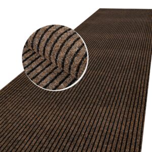 Teppichboden Flur Läufer Teppichläufer Büroläufer Meterware SMER 100cm Breite – Braun, 500x100cm