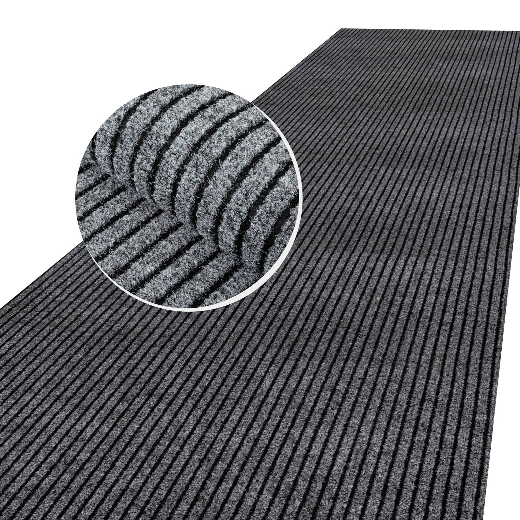 Teppichboden Flur Läufer Teppichläufer Büroläufer Meterware SMER 100cm Breite Grau 100x100cm