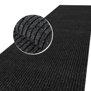 Teppichboden Flur Läufer Teppichläufer Büroläufer Meterware SMER 100cm Breite – Schwarz, 500x100cm