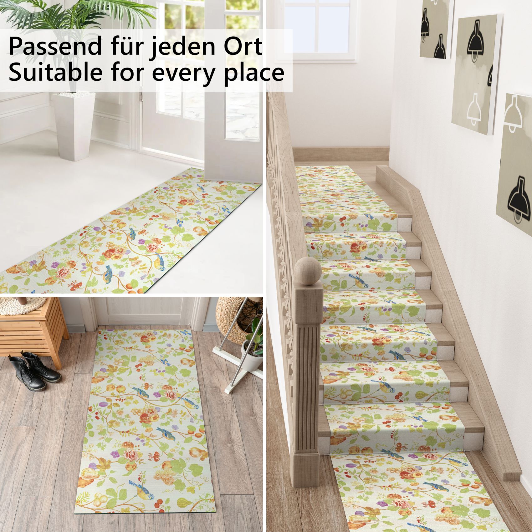 SPRINT11_30-jpg Küchenläufer waschbar Textil + PVC Küchenteppich rutschfest Sprinty Botanic Mehrfarbig 50cm Breit