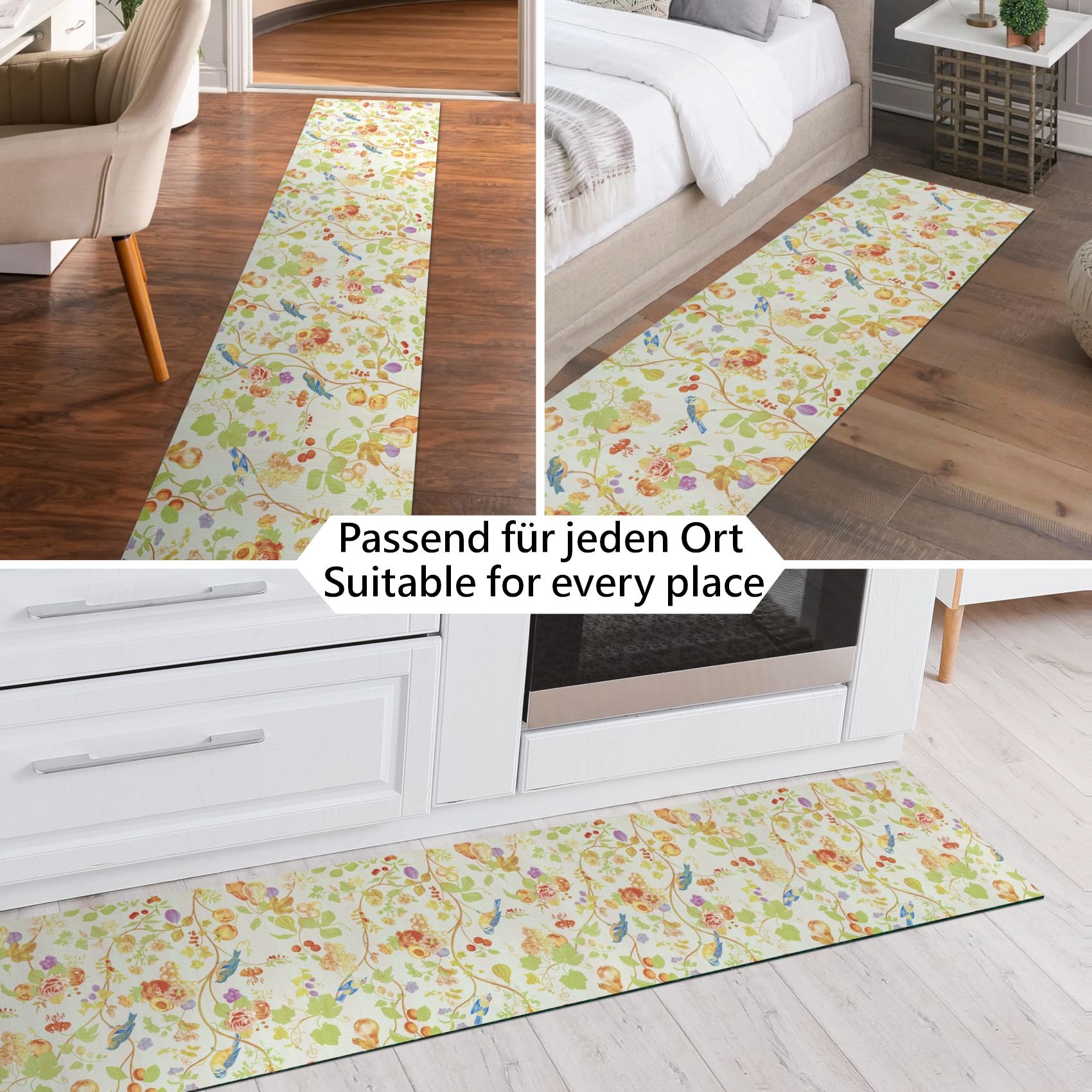 SPRINT11_40-jpg Küchenläufer waschbar Textil + PVC Küchenteppich rutschfest Sprinty Botanic Mehrfarbig 50cm Breit