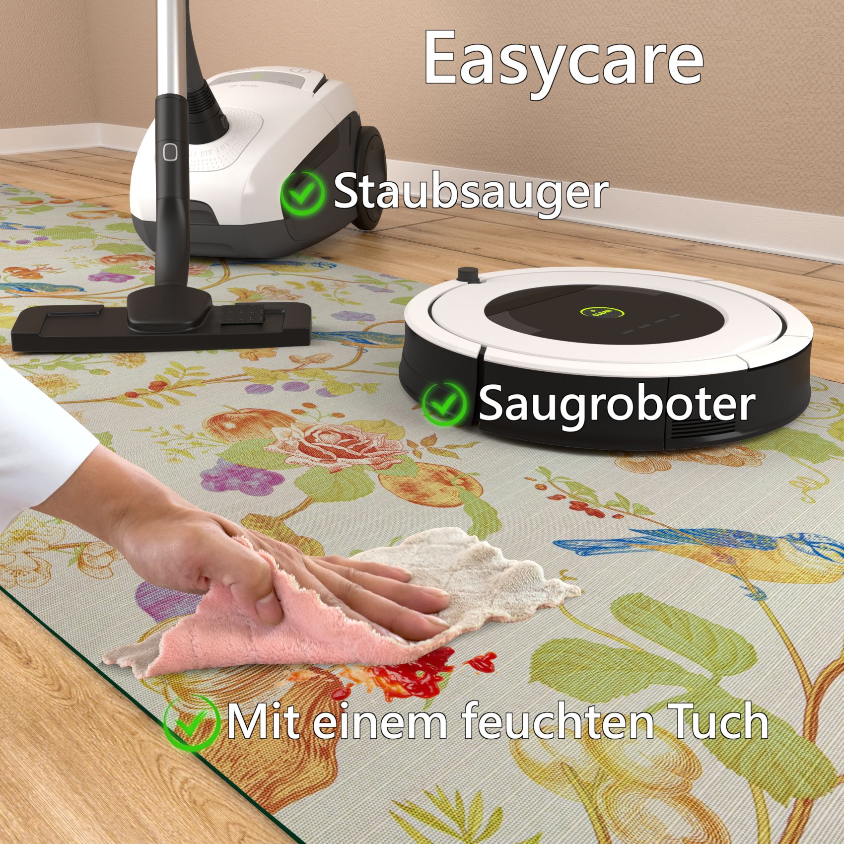 SPRINT11_70-jpg Küchenläufer waschbar Textil + PVC Küchenteppich rutschfest Sprinty Botanic Mehrfarbig 50cm Breit