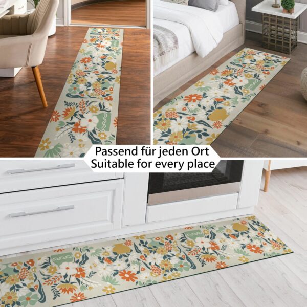 Küchenläufer waschbar Textil + PVC Küchenteppich rutschfest Sprinty Prato Mehrfarbig 50cm Breit – 100x52cm