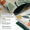 Küchenläufer waschbar Textil + PVC Küchenteppich rutschfest Sprinty Prato Mehrfarbig 50cm Breit – 100x52cm