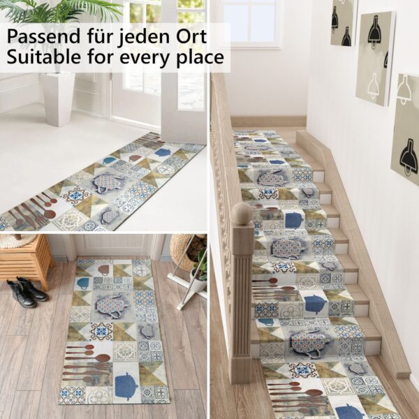 Küchenläufer waschbar Textil + PVC Küchenteppich rutschfest Sprinty Chicco Doro Mehrfarbig 50cm Breit – 100x52cm
