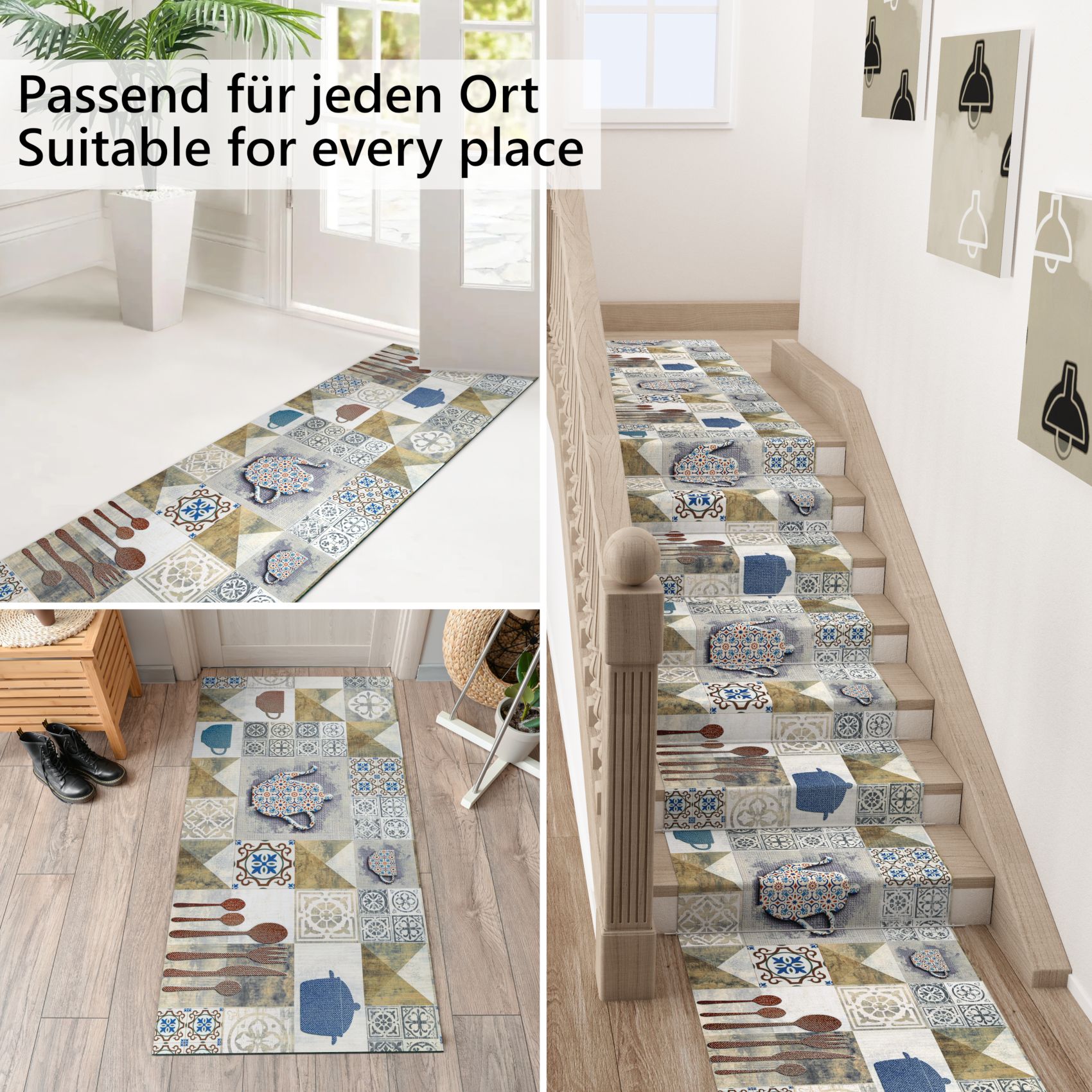 SPRINT14_30-jpg Küchenläufer waschbar Textil + PVC Küchenteppich rutschfest Sprinty Chicco Doro Mehrfarbig 50cm Breit