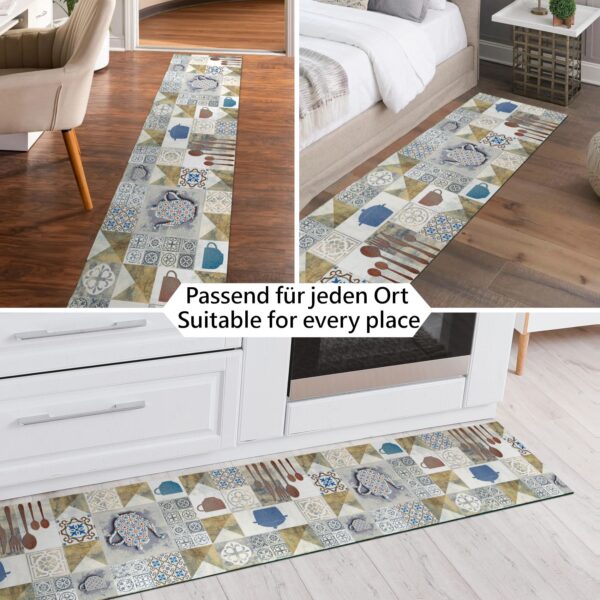 Küchenläufer waschbar Textil + PVC Küchenteppich rutschfest Sprinty Chicco Doro Mehrfarbig 50cm Breit – 100x52cm