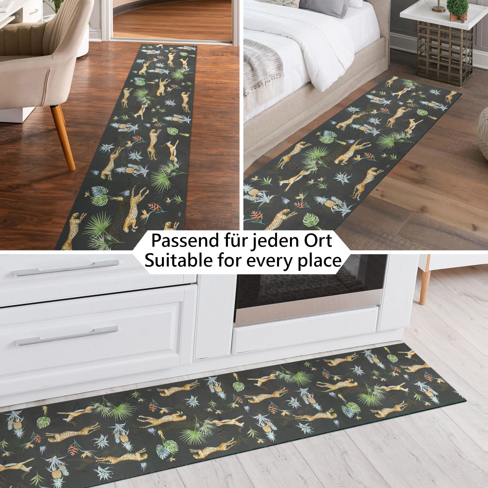 Küchenläufer waschbar Textil + PVC Küchenteppich rutschfest Sprinty Indonesia Mattone Rot 50cm Breit