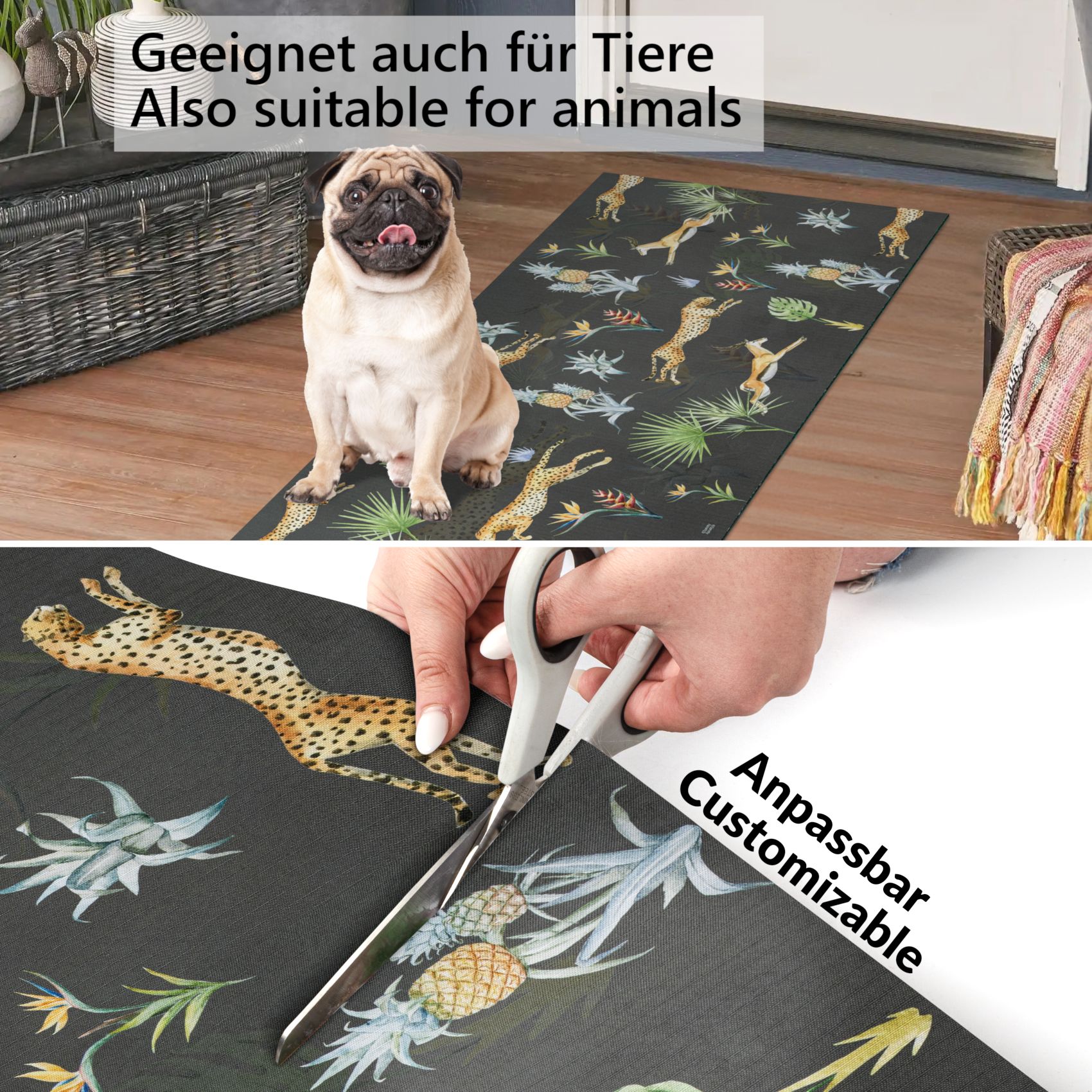 Küchenläufer waschbar Textil + PVC Küchenteppich rutschfest Sprinty Indonesia Mattone Rot 50cm Breit