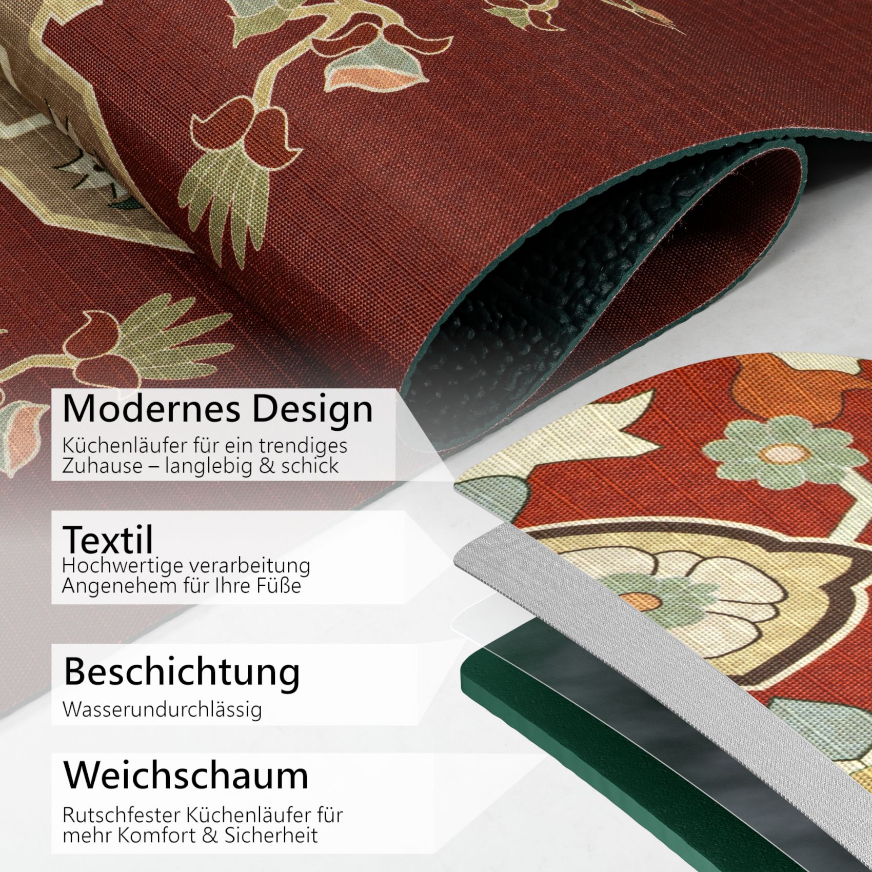 SPRINT34_60-jpg Küchenläufer Küchenteppich Läufer Flur Teppichläufer Sprinty Dune Mehrfarbig 50cm Breit