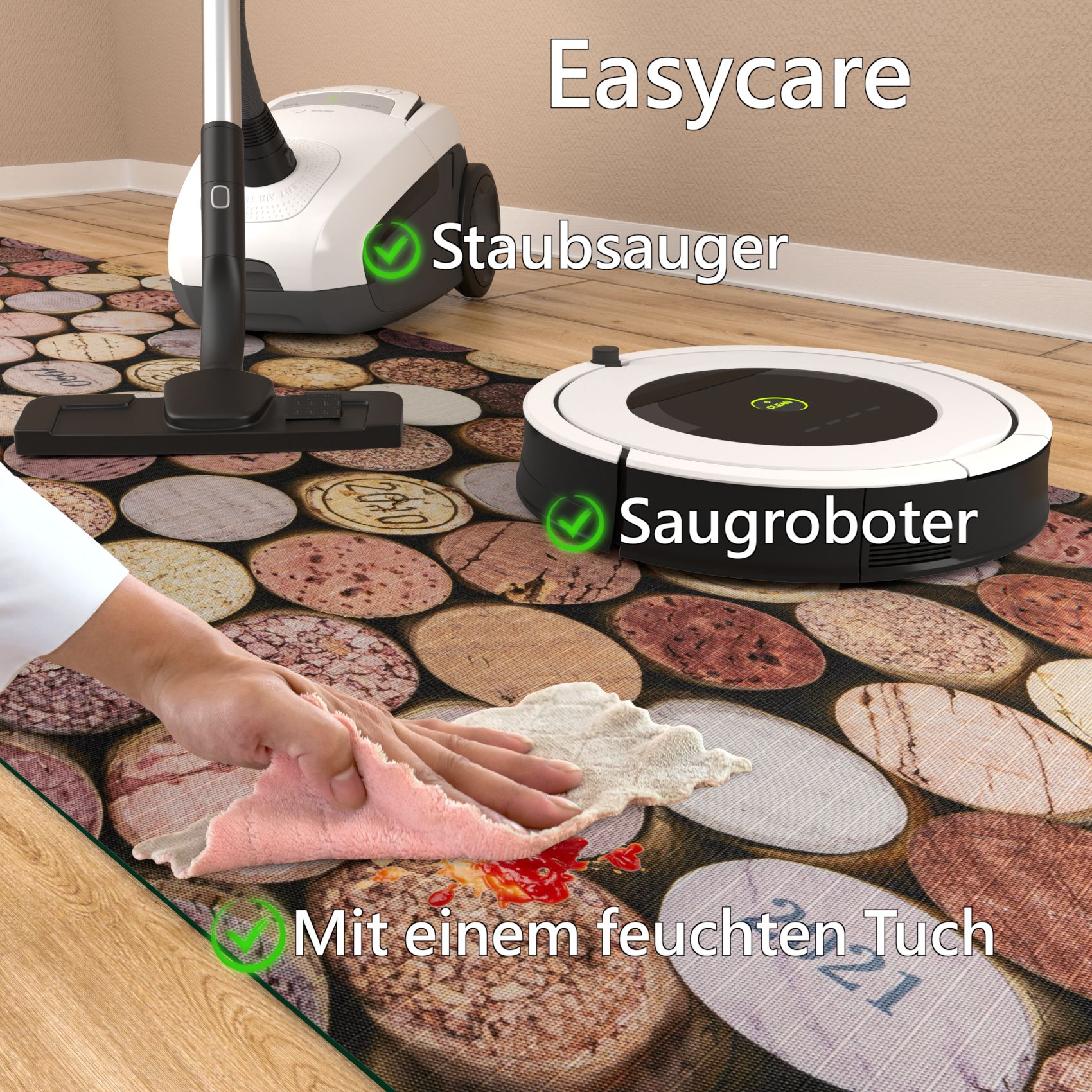 Küchenläufer Küchenteppich Läufer Flur Teppichläufer Sprinty Malaga Mehrfarbig 50cm Breit