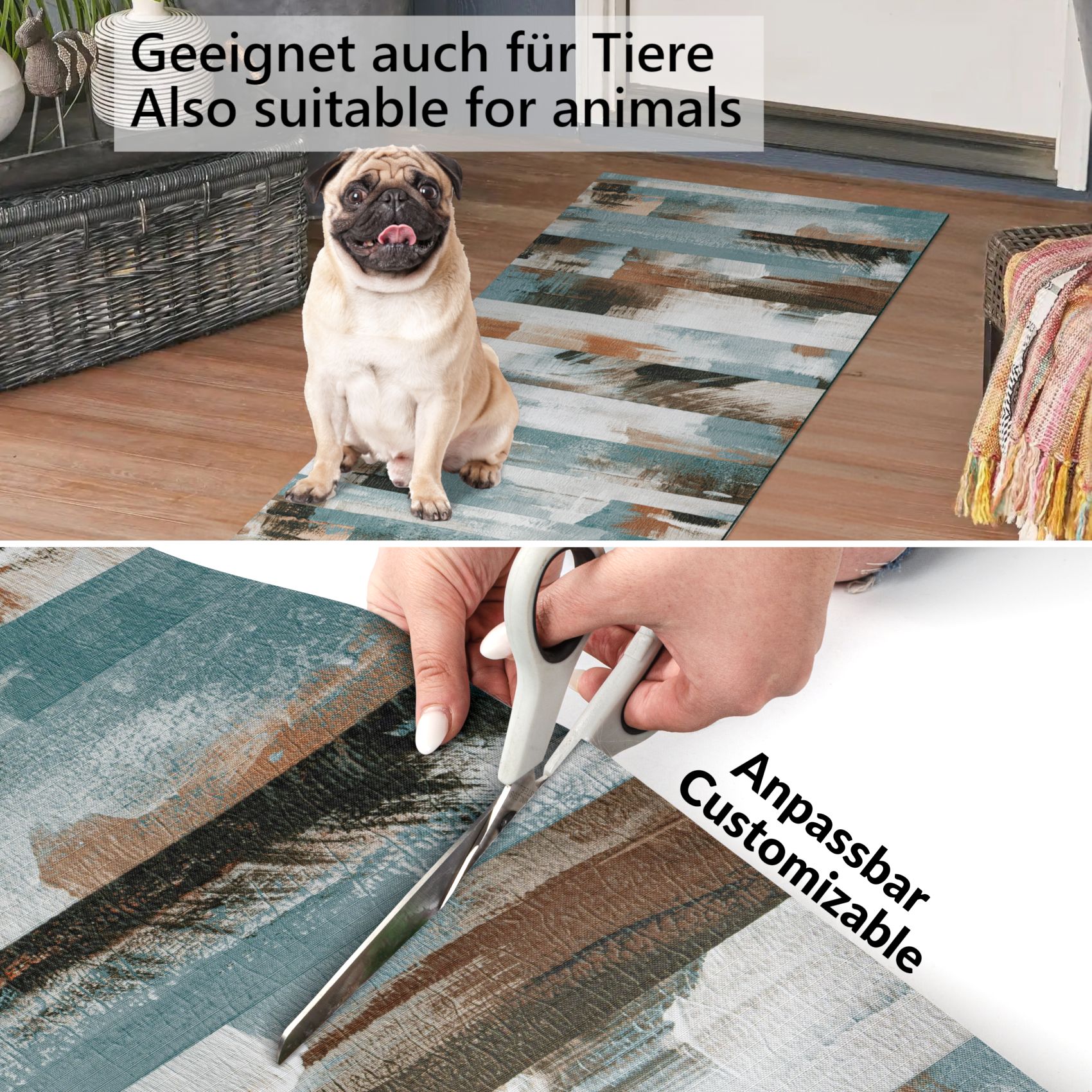 Küchenläufer Küchenteppich Läufer Flur Teppichläufer Sprinty Panarea Mehrfarbig 50cm Breit