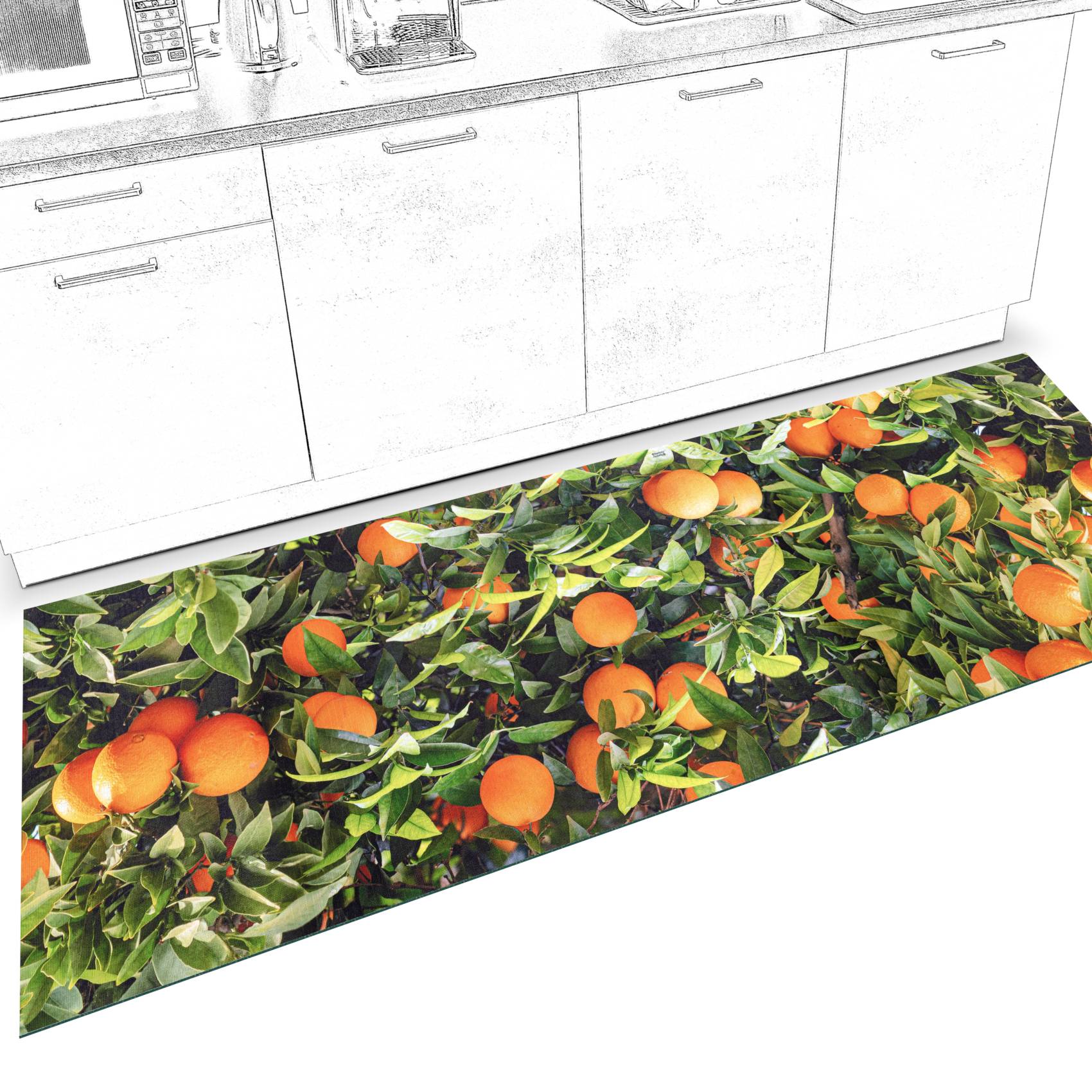 SPRINT72_10K-jpg Küchenläufer waschbar Küchenteppich rutschfest Sprinty Orangen 52cm Breite