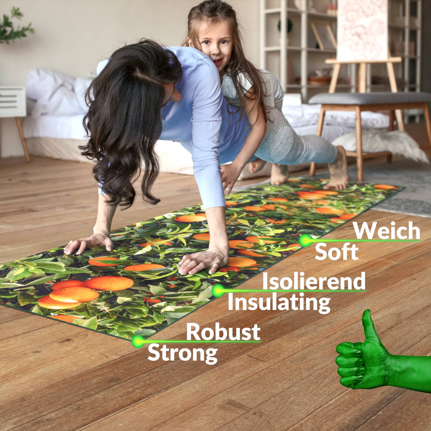 SPRINT72_81a-jpg Küchenläufer waschbar Küchenteppich rutschfest Sprinty Orangen 52cm Breite