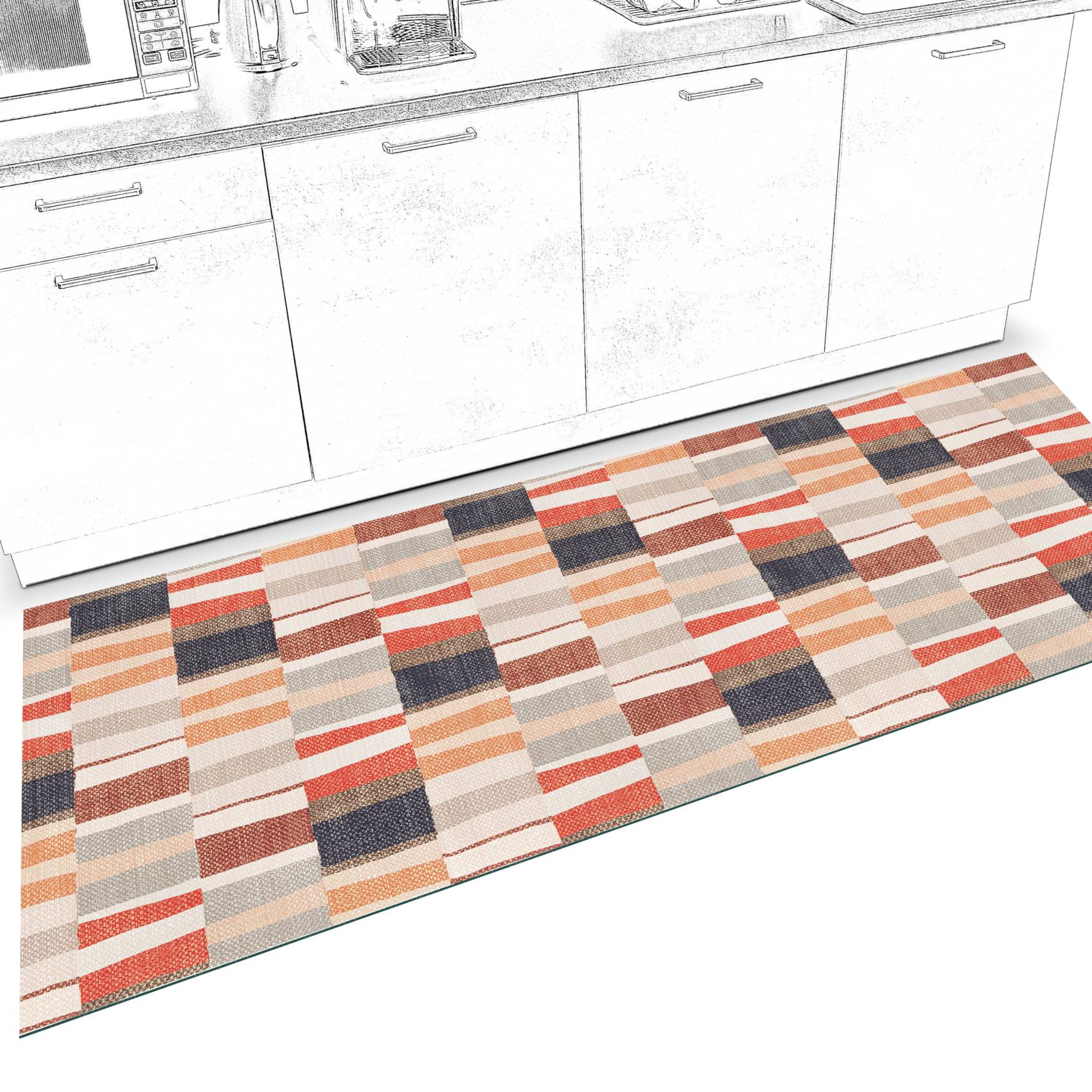 SPRINT73_10K-jpg Küchenläufer waschbar Küchenteppich rutschfest Sprinty Patchwork 52cm Breite