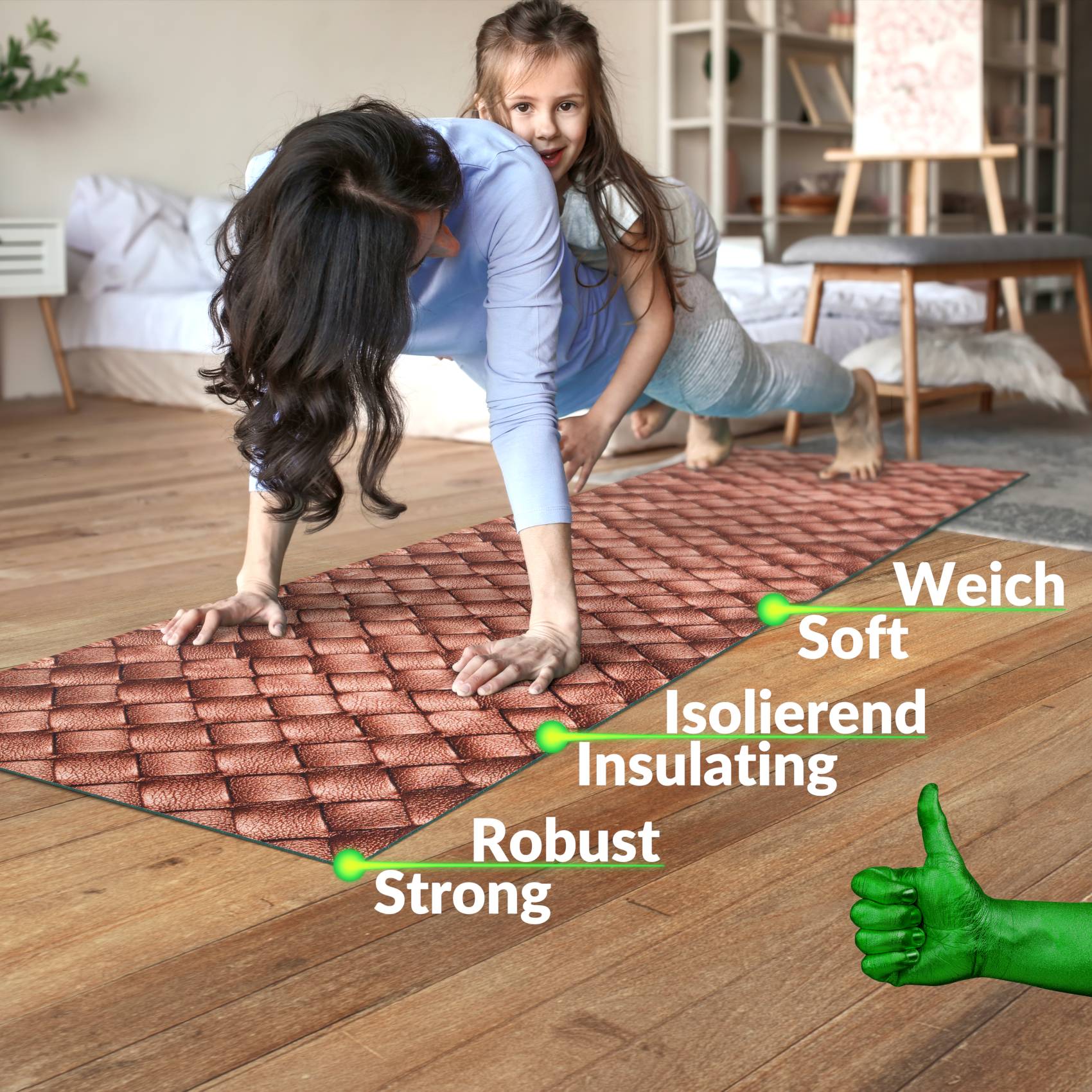 Küchenläufer waschbar Küchenteppich rutschfest Sprinty Leder 52cm Breite