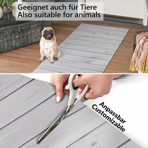 Küchenläufer waschbar Küchenteppich rutschfest Sprinty Holz Grau 52cm Breite – 100x52cm