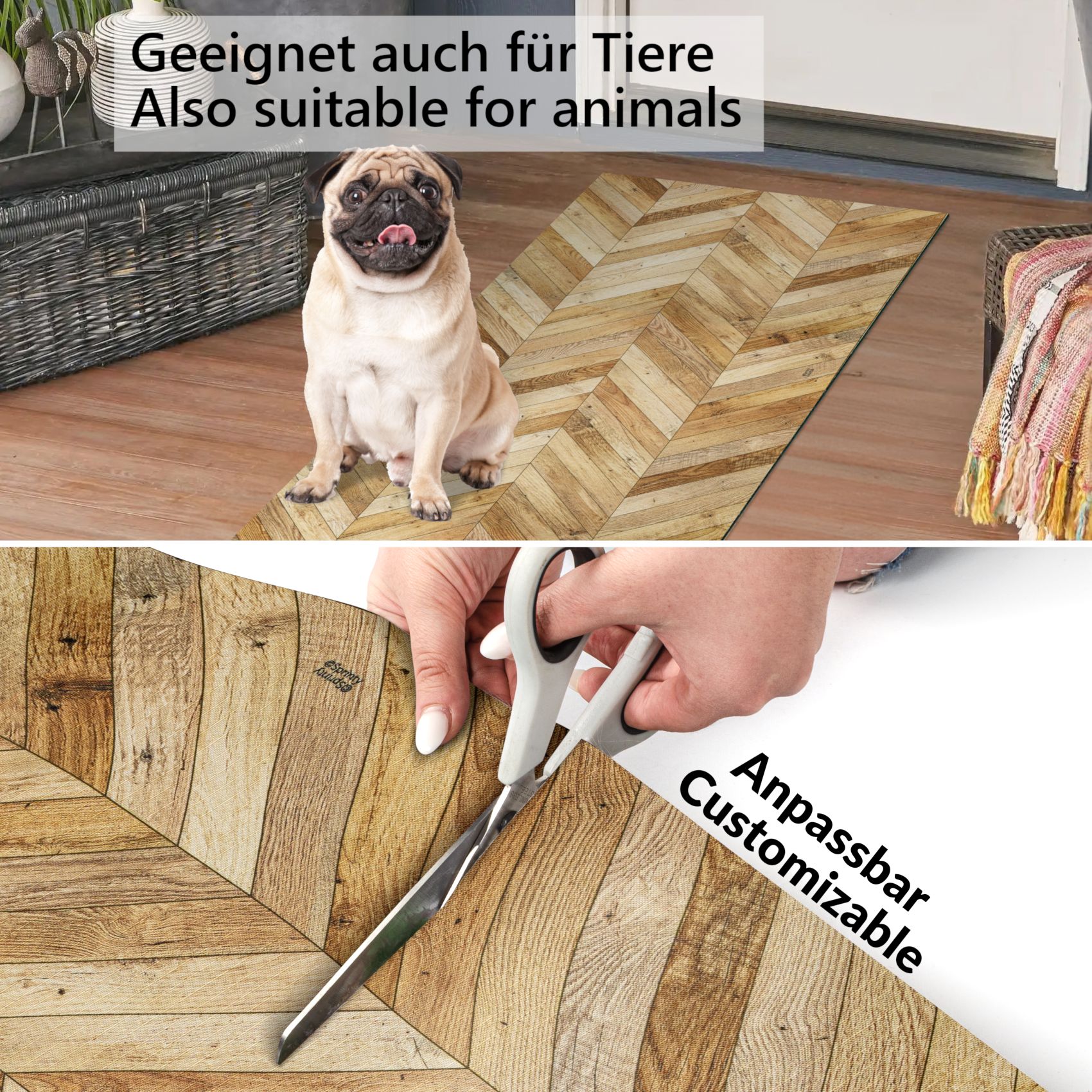 SPRINT80_50-jpg Küchenläufer waschbar Küchenteppich rutschfest Sprinty Parkett 52cm Breite