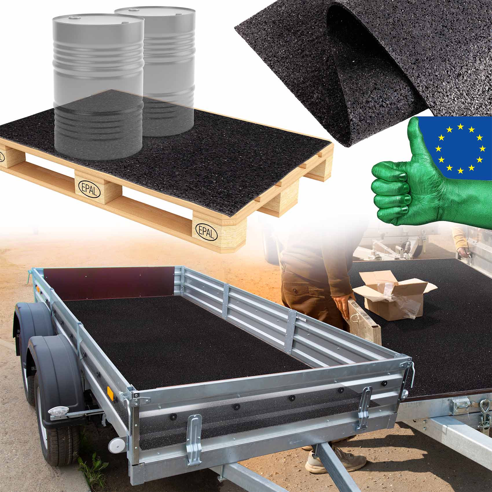 Bautenschutzmatte Bauschutzmatte Antivibrationsmatte 5mm Meterware 80/100cm