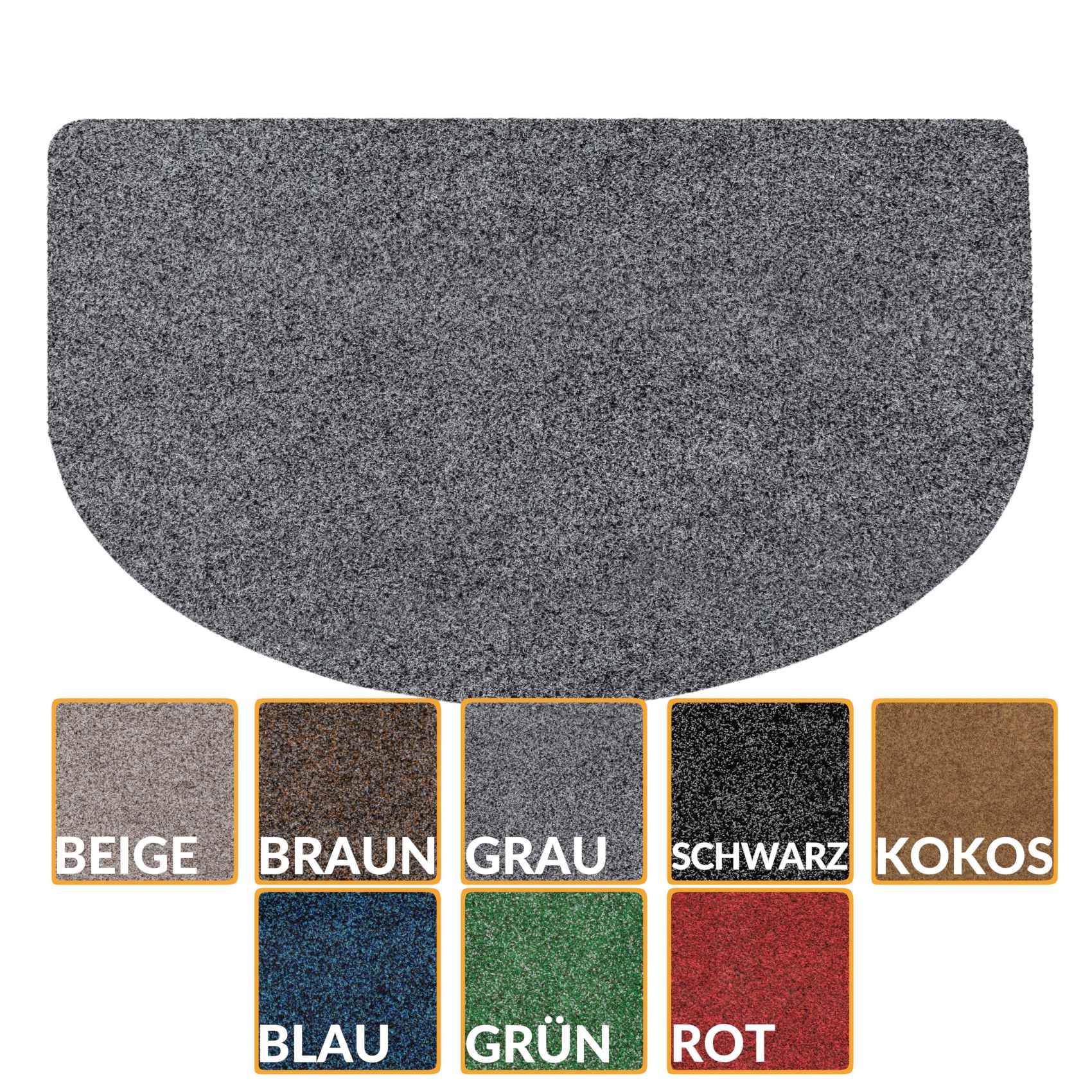 Fußmatte Schmutzfangmatte Fußabtreter POET Uni Mehrfarbig Grau 45x75cm
