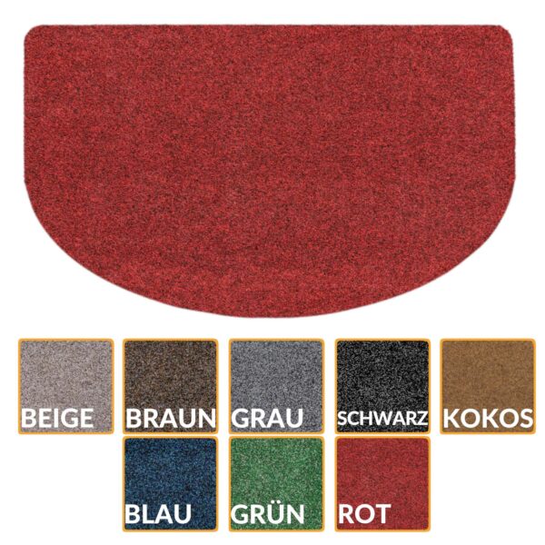Fußmatte Schmutzfangmatte Fußabtreter POET Uni Mehrfarbig – Rot, 45x75cm