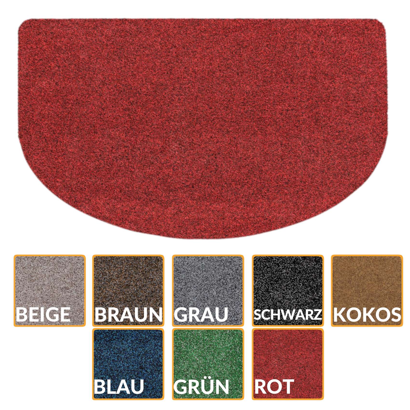 Fußmatte Schmutzfangmatte Fußabtreter POET Uni Mehrfarbig Rot 45x75cm