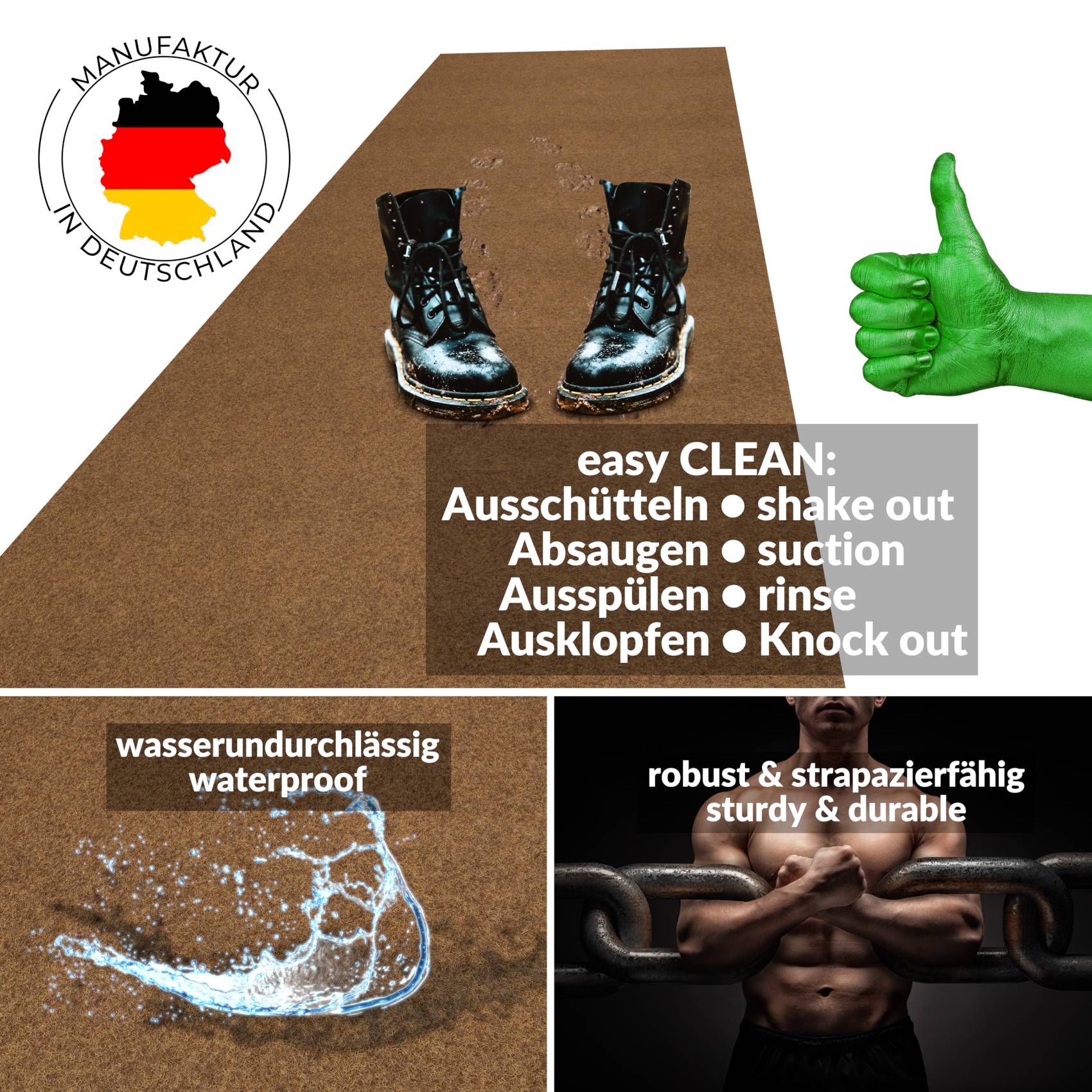 POETCOCO_20-jpg Sauberlaufmatte Schmutzfangmatte Teppichläufer Läufer Flur Innen Außen Eingang POET Breite 100cm Kokos