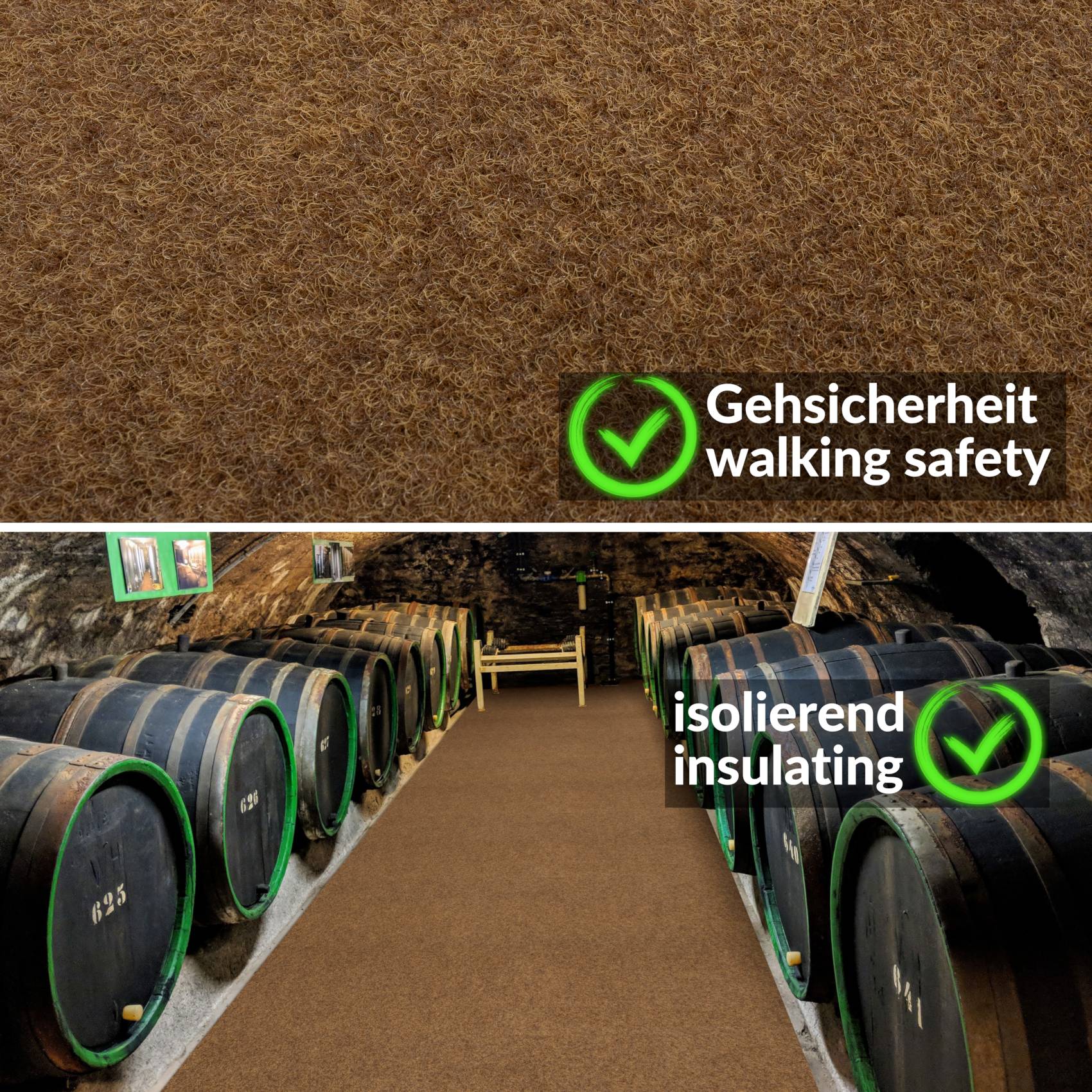 POETCOCO_50-jpg Sauberlaufmatte Schmutzfangmatte Teppichläufer Läufer Flur Innen Außen Eingang POET Breite 100cm Kokos