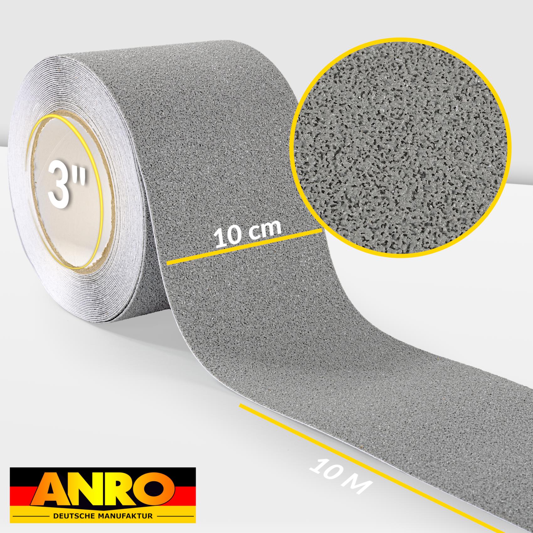 KB-GRAU-05_11 Antirutsch Klebeband selbstklebend anti-rutsch Tape Band Klebestreifen FixoFlex Breite 5 & 10cm Grau 10m Rolle